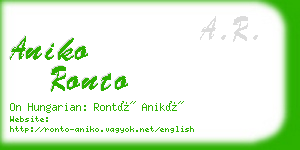 aniko ronto business card
